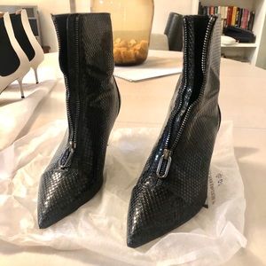 Zara snakeskin booties
